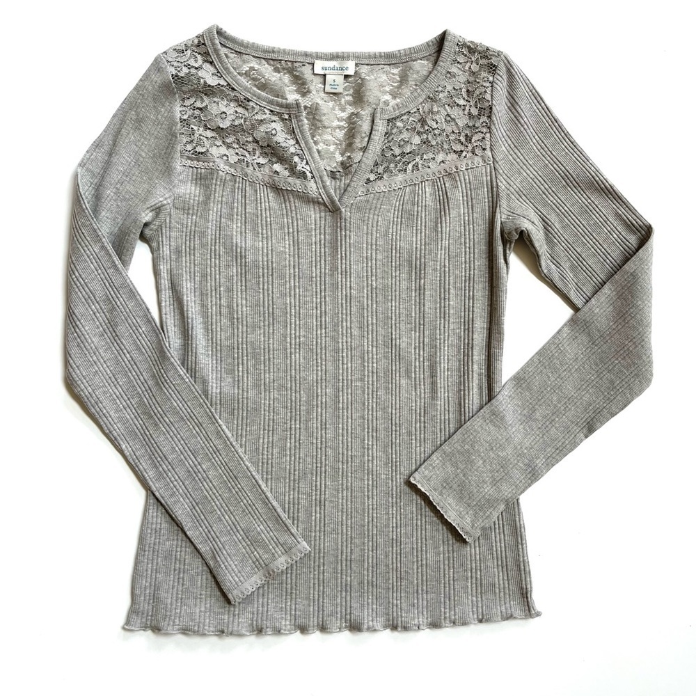 Sundance Bridgette Lace Tee in grey